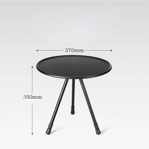 TABLE DE CAMPING Noir - Petite table ronde pliante en alliage d'alu