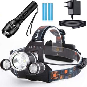 Lampe Torche LED CREE Zoomable 4 Modes dEclairage avec C/âble USB et 2 Piles VicTsing Lampe Frontale Puissante Etanche et L/éger pour Course,Marche,Camping LED Lampe Frontale Rechargeable