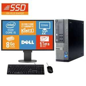 UNITÉ CENTRALE + ÉCRAN Pc bureau  DELL OPTIPLEX 7010  intel core I5 8 go 