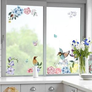 KAIRNE Autocollants de Fenêtre de Plantes,Fleur Sticker Pour Vitre
