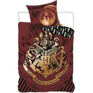 HOUSSE DE COUETTE ET TAIES HARRY POTTER Parure de couette Microfibre HOGWARTS ARMS 140x200 cm + taie d'oreiller 63x63 cm