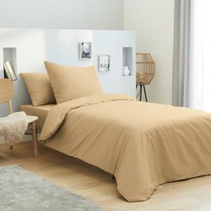 2 pièces de Parure de lit Housse 120 x 90 cm de couette et taie compatible avec lit bébé Creme 