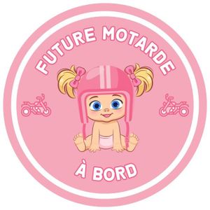 BÉBÉ À BORD  Sticker Bébé à Bord - Future Motarde à Bord