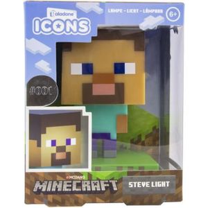 FIGURINE - PERSONNAGE Lampe de nuit Minecraft Steve Icône - PALADONE - Vert - Intérieur - 11cm