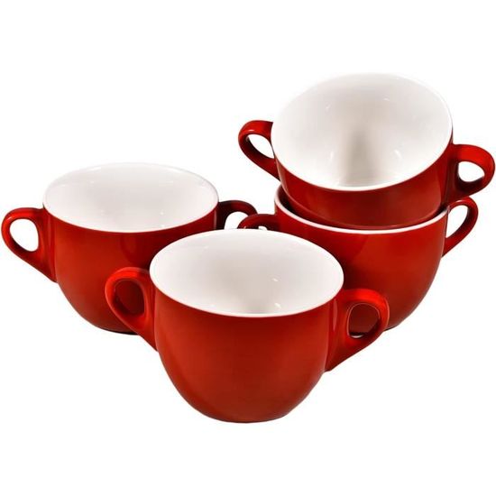 Lot De 3 Bols Rouges De 17 Cm - En Plastique Alimentaire - Empilables, Lavables Au Lave-vaisselle - Pour Yaourt, Céréales, Snacks