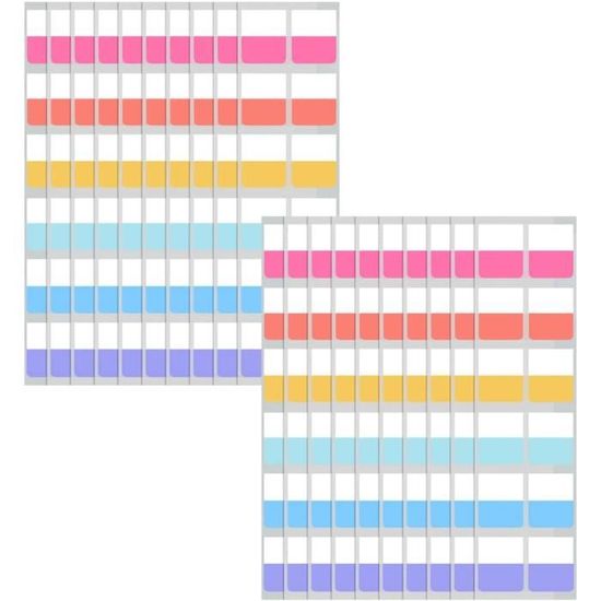 450 Pièces Onglets Index Collant, 5 X 4 Cm Onglets Adhésifs, 10