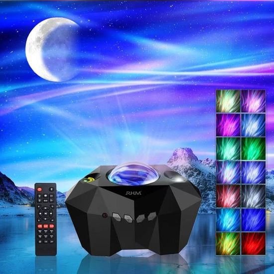 Projecteur aurore boréale - Projecteur d'étoiles avec haut-parleur musical  - Pour adultes et enfants - Décoration d'intérieur [888] - Cdiscount Maison