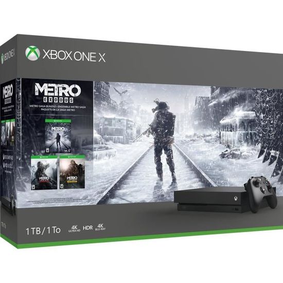 Xbox One X 1 To+3 Jeux(Metro Exodus+Metro 2033 Redux et Metro:Last Light Redux)+1 mois gratuit Game Pass+14 jours Live Gold
