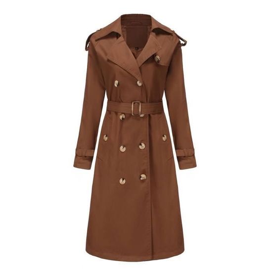 Trenchcoat Femme Double Boutonnage Long Mantel Élégant main image 0