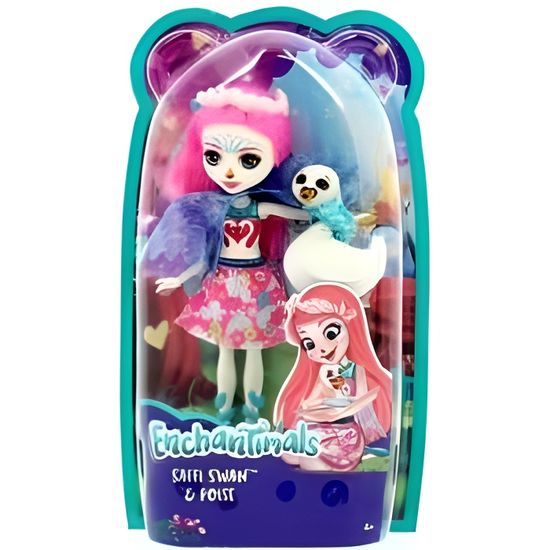 Coffret Enchantimals Poupee Saffi Swan Cygne Poise Figurine 15cm Avec Animal Mini poupee Cdiscount Jeux Jouets