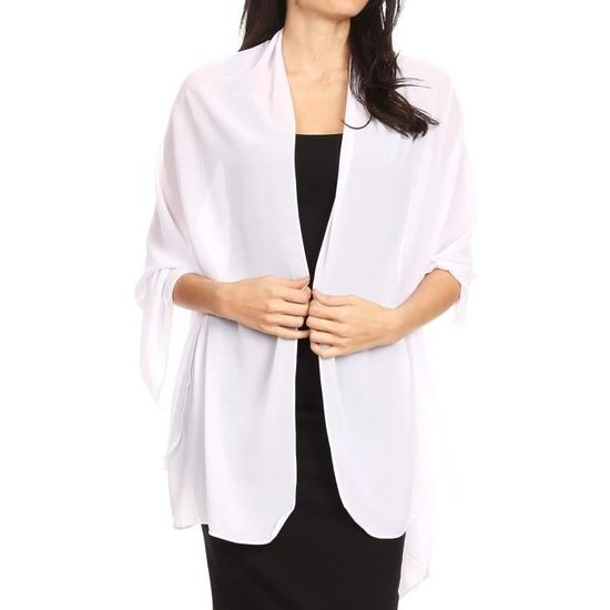 Châle Rectangulaire Mousseline Mauve - Cache épaule Mariage - Cache Cache Femme