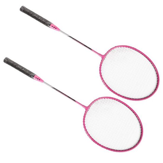 Raquettes De Badminton En Alliage - 2 Raquettes Roses + Sac, Longueur 650 Mm, Cadre Renforcé, Idéal Pour Débutants