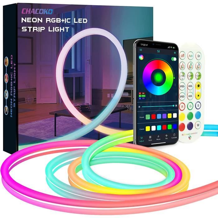 Tube Néon LED RGB 138.5 Cm Sur Socle - Multicolore, Ambiance Lumineuse, Neuf