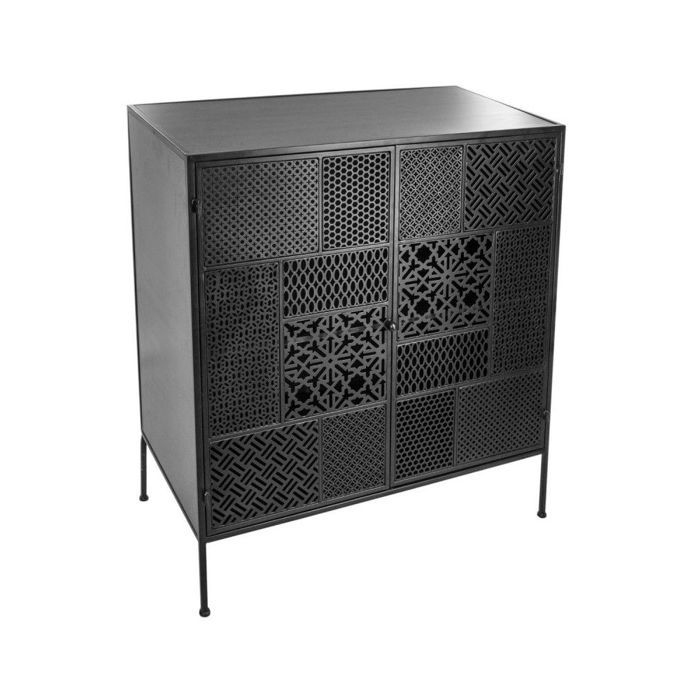 Buffet 2 portes Teeco - 80 x 40 x 91 cm - Fer - Noir 80 cm