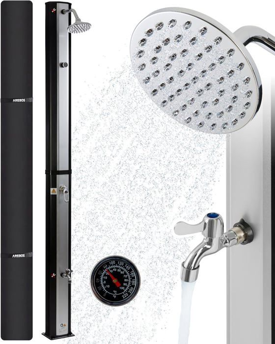 AREBOS Douche solaire de 35 l Douche de jardin Douche de piscine Douche d'extérieur