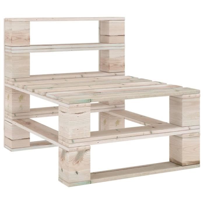 Ashata Canapé palette de milieu de jardin Bois de pin imprégné