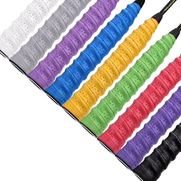 Febbya Raquette Grip, Overgrips 9 Pcs Anti Slip Absorbante Racket Grip Tennis Raquette de Raquette de Pêche de Badminton Squashba