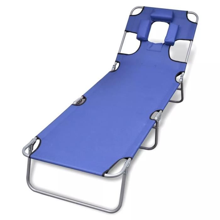 MAD Chaise longue avec coussin de tête Acier enduit de poudre Bleu
