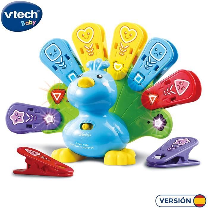 Jouets musicaux VTech Pavo Real Formes et Couleurs Animal interactif avec lumières chansons et mélodies (3480-525822) 177029