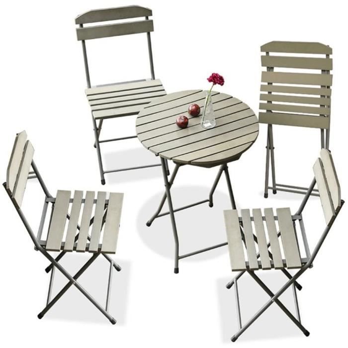 Tables basses de jardin XUQIANG Balcon Meubles Trois Pièces Mini Combinaison Jardin Jardin Terrasse Fer Pliant Simple Lo 148402