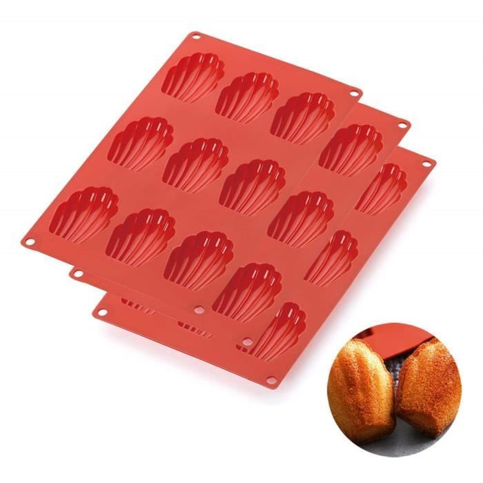 3*moules à madeleines en silicone à 9 trous,pour gâteau,gelée, pudding,mousse,pâtisserie,bricolage,sans BPA,chaleur de -40 à +440 ℉