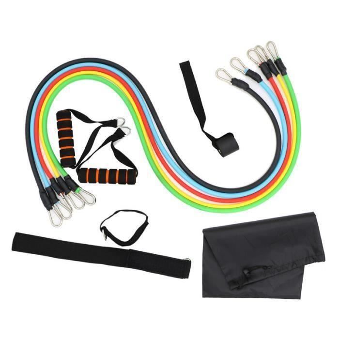 Set de Bandes Élastiques Musculation Bande de Résistance 11 pièces -Poignées, Ancre de Porte & Sangle de Cheville, Sac de Transport