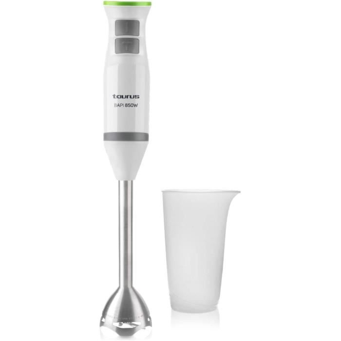 Taurus Bapi 850 Inox - Mixeur plongeant 850W, 20 vitesses réglables + Turbo, bol mesureur