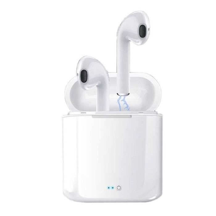i7s jumeaux sans fil écouteur Bluetooth stéréo des écouteurs pour iPhone Huawei Blanc