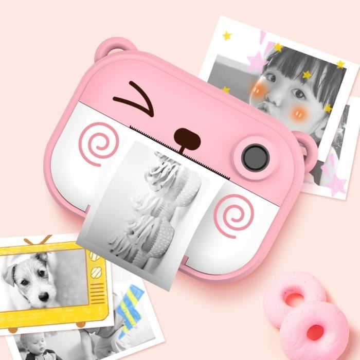 Appareil Photo Enfant Rose C3 2,4 Pouces IPS Écran HD 1200W Enfants Mini Caméra Polaroid Cadeau Enfant