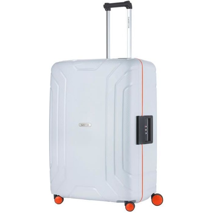 Valise CarryOn Steward TSA - Grande valise trolley 75 cm - Entièrement doublée et fermetures fixes - Gris clair