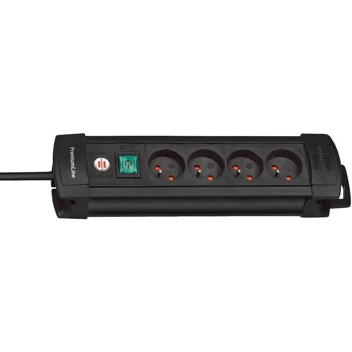 MULTIPRISE Bloc multiprise PremiumPlus avec interrupteurbr4 prises Longueur cable 18 mbrPour la fixation murale les prolongateur311