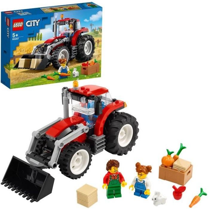 LEGO® City 60287 Le tracteur Jouet, jeux de la ferme avec les figurines de fermier et de lapin pour garçon ou fille de 5 ans