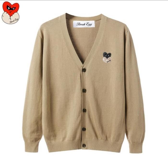 Cardigan à manches longues pour homme, gilet col en v, simple boutonnage, en coton, Slim, décontracté, automne et hiver 2021