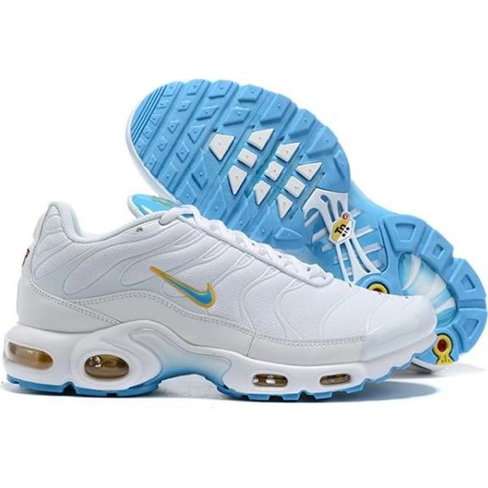 Baskets Plus TN Homme Chaussures Entraînement de Sport Blanc Bleu