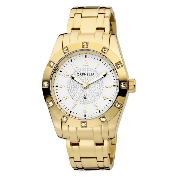 ORPHELIA - Montre Femme - Quartz Analogique - Bracelet Acier inoxydable Doré - OR12608