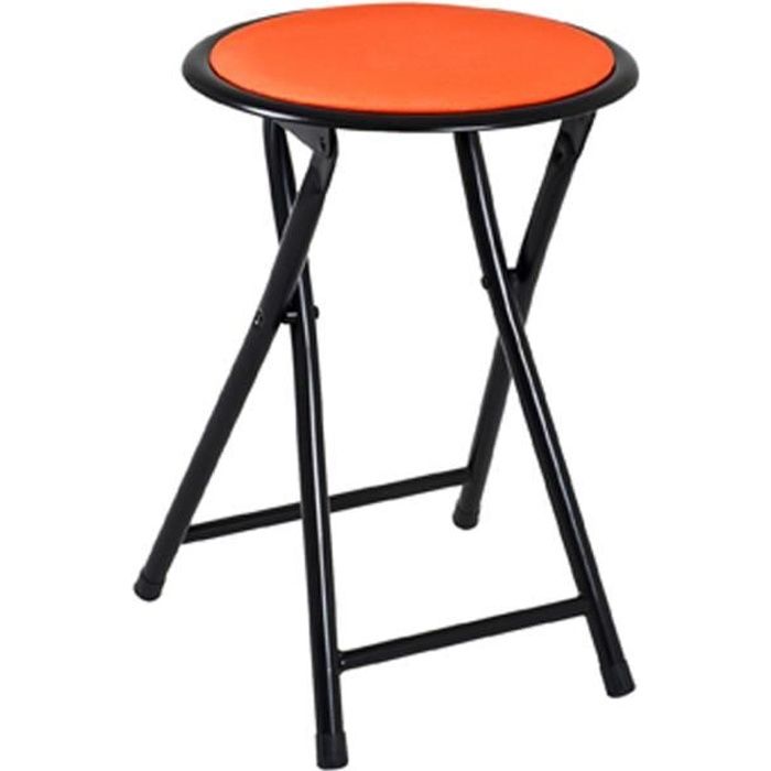 Tabouret pliante noir-orange, L30 x H45 x P30 cm