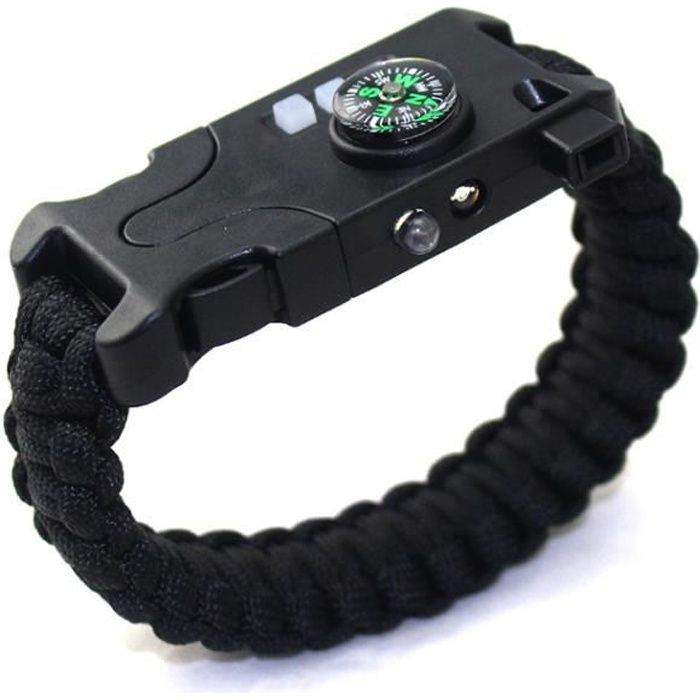 Bracelet d'urgence camping en plein air fournitures de camping bracelet de survie bracelet laser infrarouge multifonction tissé