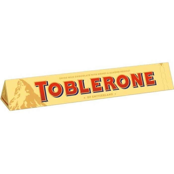 TOBLERONE Chocolat au lait suisse au nougat au miel et aux amandes - 360 g