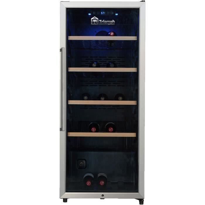 TRIOMPH TKV116VDX Cave à vin de vieillissement 116 bouteilles Porte verre cadre aluminium