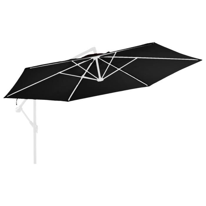 (313818) Tissu de remplacement pour parasol déporté Noir 350 cm DBA