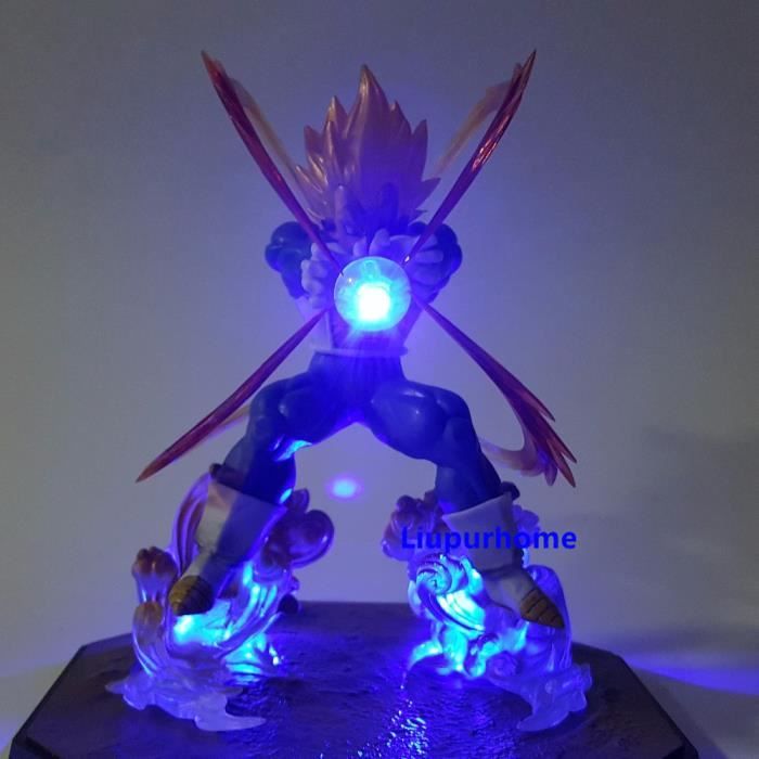 Dragon Ball Z végéta Goku Gohan père fils PVC modèle figurines d'action Dragon Ball Super Saiyan végéta Goku lumière Led enfants jou
