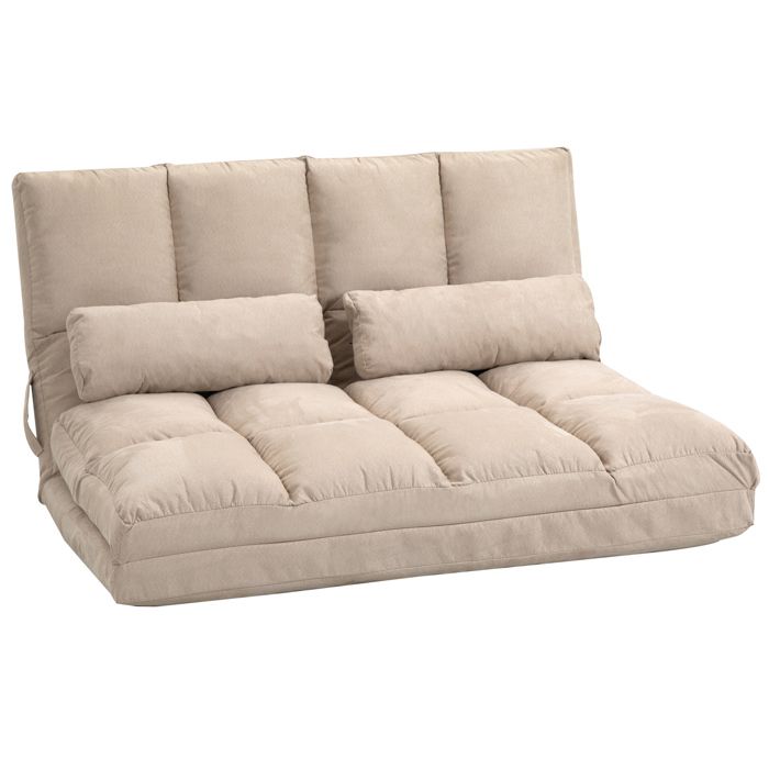 Chauffeuse HOMCOM Matelas dappoint Pliant - Fauteuil Convertible - Inclinaison Dossier réglable 14 Positions - 2 Coussins Inclus Chauffeuse HOMCOM Matelas dappoint Pliant - Fauteuil Convertible - Inclinaison Dossier réglable 14 Positions - 2 Coussins Inclus