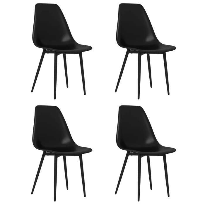 Chaises à manger - MANGO - lot de 4 - noir PP - 67x62x(80-875) cm