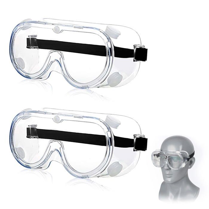 2 PièCes Lunettes SéCurité Contre Gouttelettes Protection Yeux Lunettes Anti-PoussièRe Anti-BuéE