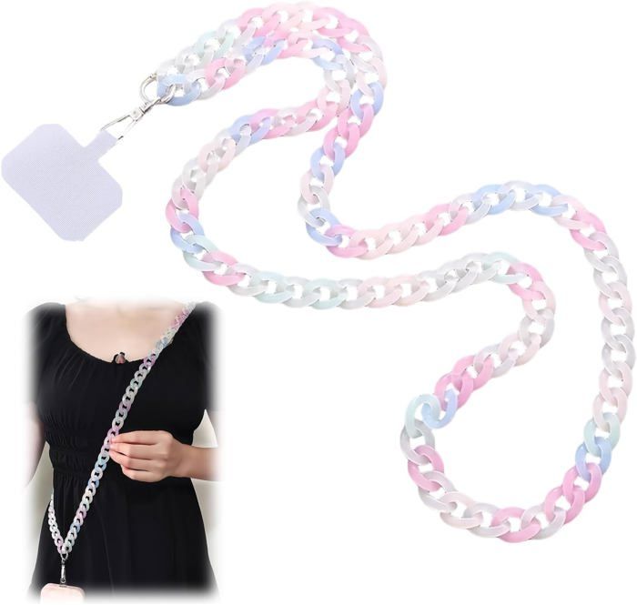 Cordon Pour Téléphone Portable Sangle Téléphone MoKo 140 Cm - Nylon Réglable - Porte-clés Inclus - Compatible IPhone Et Smartphones Cordon Sécurité Téléphone