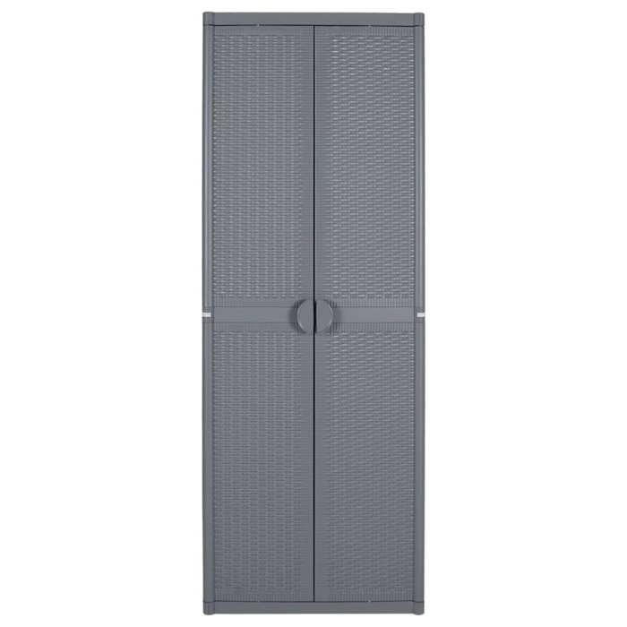 Armoire de rangement jardin - mango - grande espaces - gris 65x45x172 cm PP rotin M517