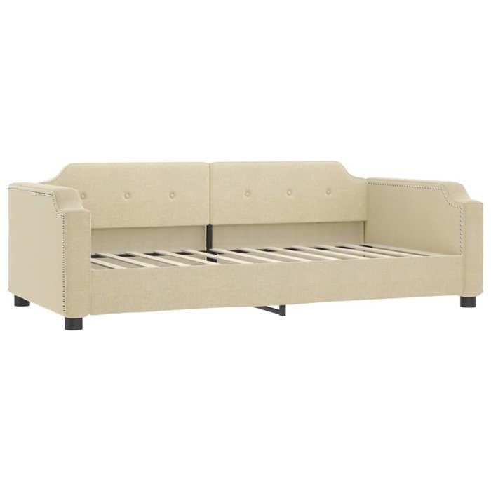 Lit simple Contemporain Banquette lit/Lit de repos sans matelas crème 90x200 cm tissu - 1 Place SP12129BED23755984