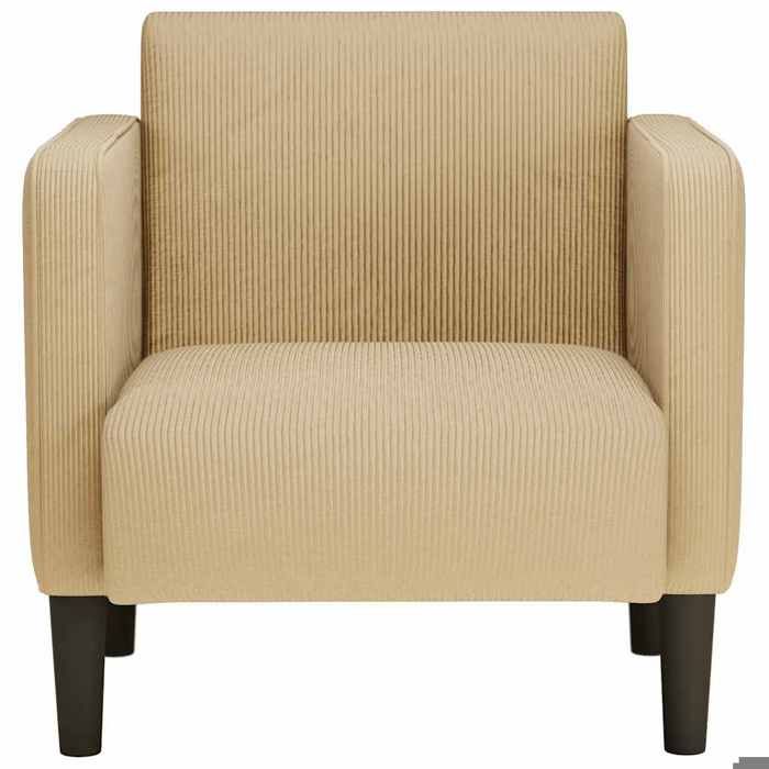 CLARENCE® Fauteuil Simple - Chaise de canapé - style exceptionnel - accoudoirs gris-vert 54 cm tissu velours côtelé LV5500
