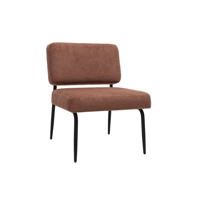 Miliboo - Fauteuil en tissu chenille terre brûlée et métal noir VEDANA Miliboo - Fauteuil en tissu chenille terre brûlée et métal noir VEDANA