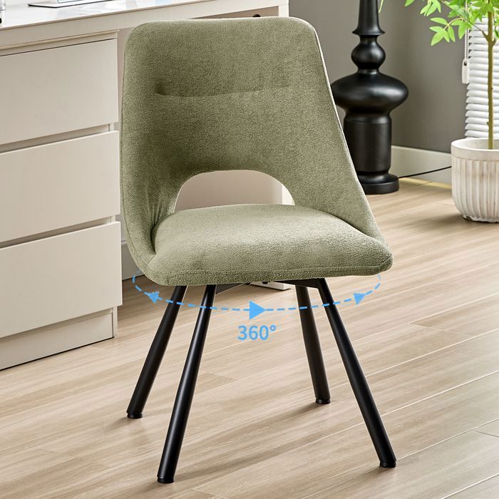 Fauteuil salon - WAFTING - WAFTING - Pivotant 360° - Tissu imitation cachemire - Pieds métal